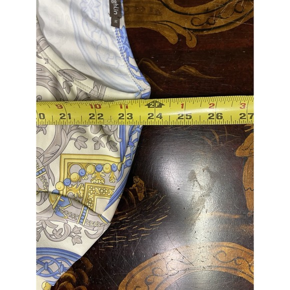 J McLaughlin‎ Sig T Paisley Damask Regal Yellow Blue Gray Quiet Luxury Top M - Picture 9 of 10